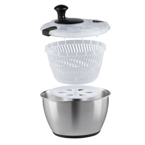 Vevor Stainless Steel Salad Spinner for One-handed Easy Press Large Vegetable Dryer Washer