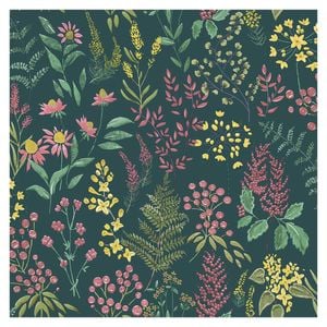 Calvert Meadows teal Pink Wallpaper 53cm x 10.05m
