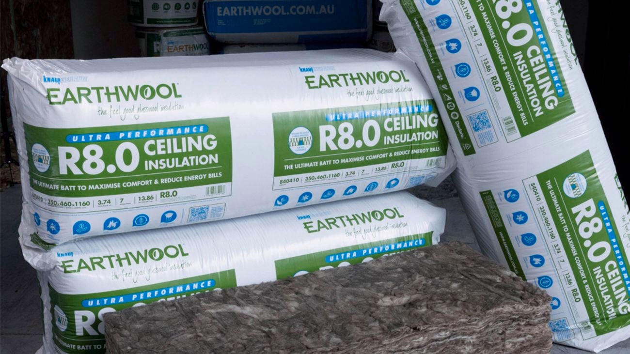 A close up of Knauf Insulation’s Earthwool R8.0 insulation