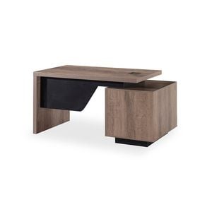 Modern Furniture KELLEN Executive Desk with Left Return 160-180cm Oak&Black