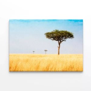Trees in Grasslands of Kenya  Print 100% Australian Made 90 x 60cm  (Stretched)