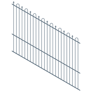 ProtectorAl 1201 - 2400 x 1800mm Monument Raked 16-30º Loop And Spear Top Pool Fence Panel
