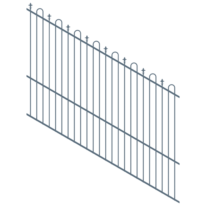 ProtectorAl 1201 - 2400 x 1800mm Monument Raked 16-30º Loop And Spear Top Pool Fence Panel