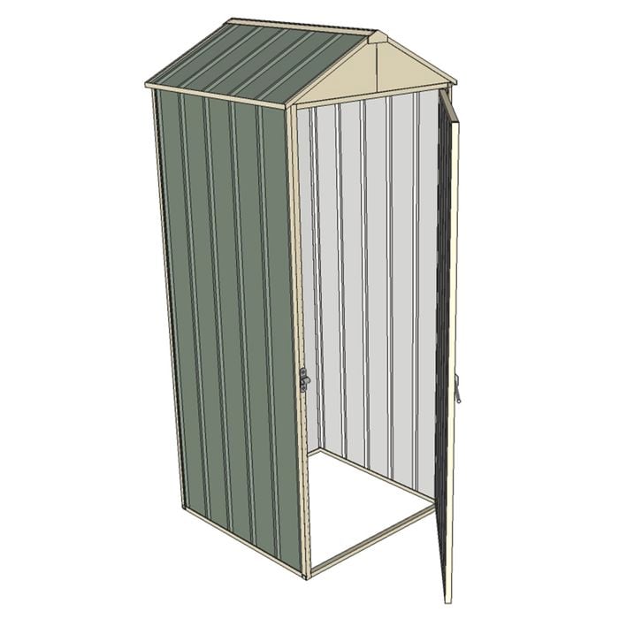 Build-a-Shed 0.8 x 0.8 x 2.1m Gable Single Hinged Door Shed - Green