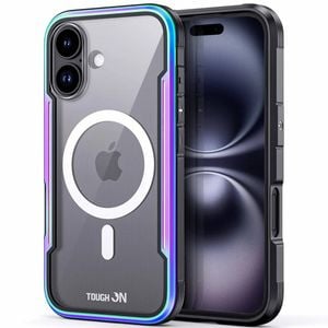 Tough On iPhone 16 Plus Case Iron Shield with MagSafe Iridescent