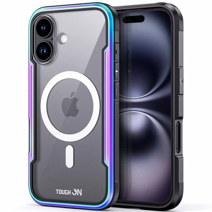 Tough On iPhone 16 Plus Case Iron Shield with MagSafe Iridescent