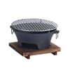 SOGA Large Cast Iron Round Stove Charcoal Table Net Grill