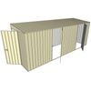 Build-a-Shed 1.5 x 5.2 x 2m Dual Single Hinged Side Door Skillion Shed - Cream