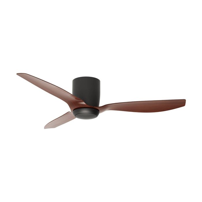 Fanforce 52" Low Profile Smart DC Ceiling Fan With Remote Black/Dark Timber