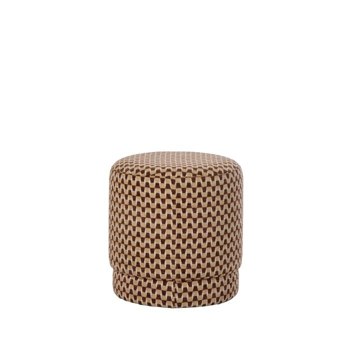 Amalfi Clark Stool Brown & Mustard 40.5x40.5x41.5cm