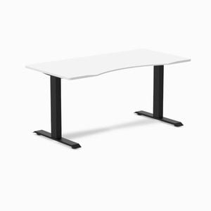 Desky Fixed Height White Ergo Edge Desk 150x75cm Matte Black Leg