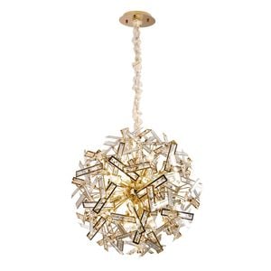 Vencha Brazza 12 Light Crystal Pendant - Gold