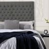 Bedding Co. Velvet Luxe Bed Head Diamond Design Charcoal Queen
