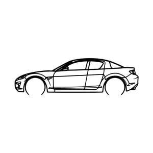 Ignite Laser Mazda RX 8 Silhouette Metal Wall Art Coated Black 15.7inch/40cm