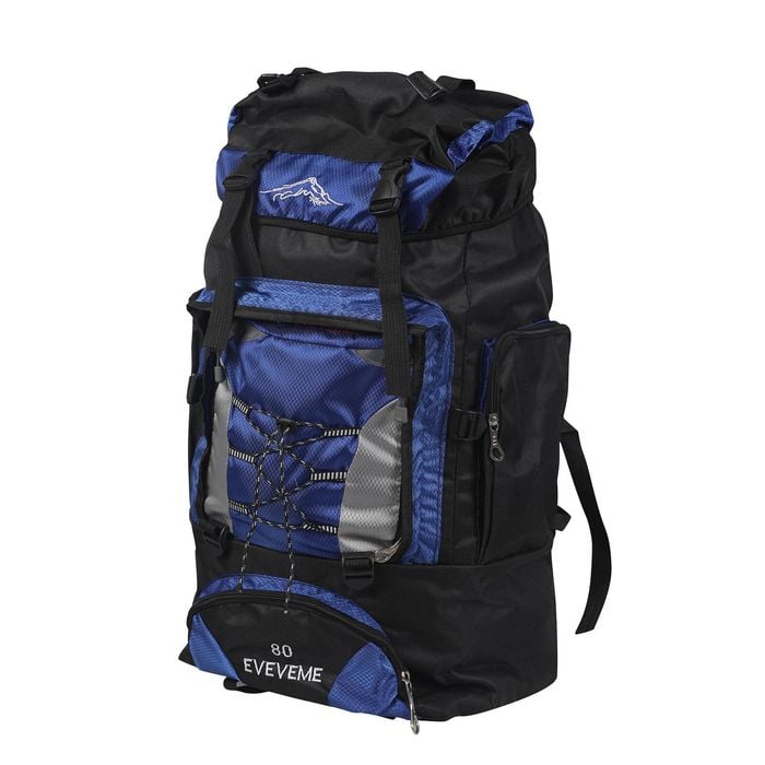 Slimbridge 80L Large Waterproof Travel Camping Backpack Blue