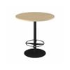 Olg Disc Bar Leaner Black Frame New Oak Smooth Top 1050mm Diameter
