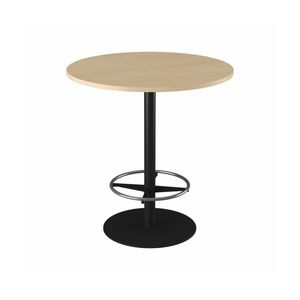 Olg Disc Bar Leaner Black Frame New Oak Smooth Top 1050mm Diameter
