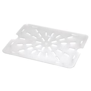 Vogue Drainer Plate Gastronorm Polycarbonate Clear 1/2 Commercial Kitchen Food Storage