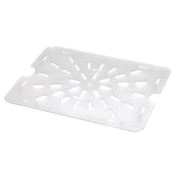 Vogue Drainer Plate Gastronorm Polycarbonate Clear 1/2 Commercial Kitchen Food Storage