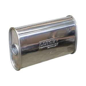 Lukey 2-1/4" Performance Muffler Offset/centre - 8" X 4" Oval, 14" Long, 430 Ss