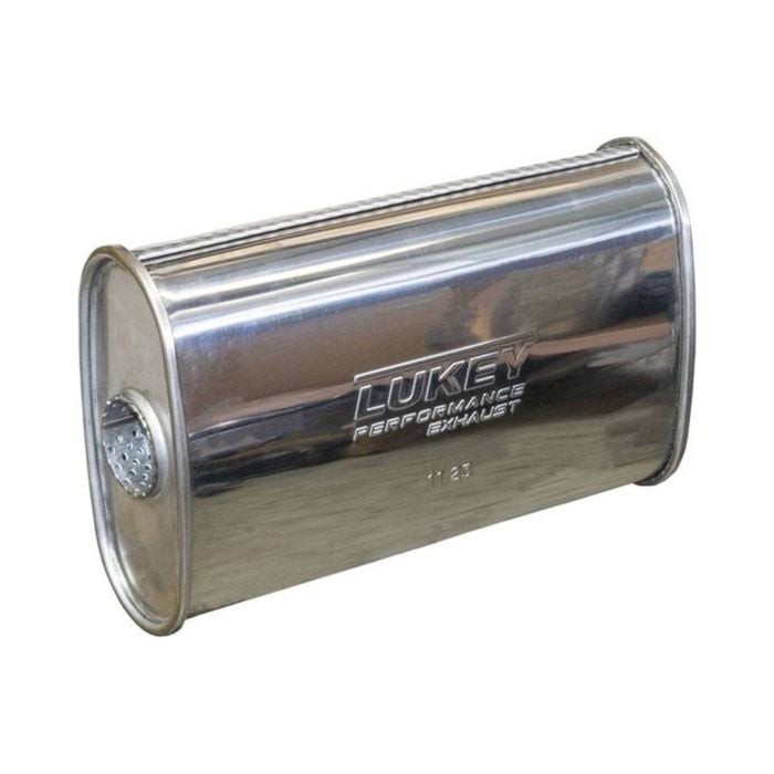 Lukey 2-1/4" Performance Muffler Offset/centre - 8" X 4" Oval, 14" Long, 430 Ss