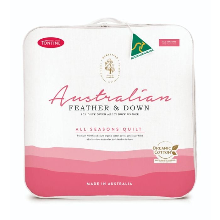 Tontine Homestead 80/20 Australian Feather And Down Quilt All Seasons Queen