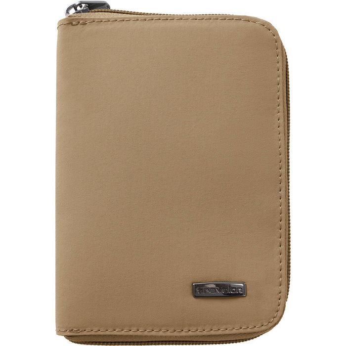Travelon RFID Blocking Passport Zip Wallet in Latte