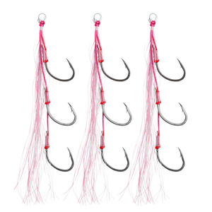 Vexed Flashy Triple Bait Assist Fishing Hook 1/0 Pink Glow