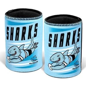 NRL Retro Stubby Can Cooler - Cronulla Sharks - Drink - Rubber Base