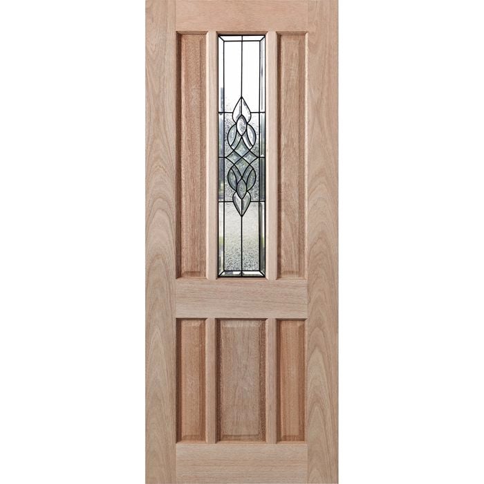 Woodcraft 2040 x 820 x 40mm Entrance Door Hamlett Bevelled Black TG Mirror TG9CB