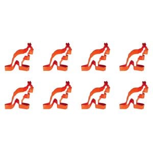 8PK R&M Kangaroo Cookie Cutter Polyresin Coated Steel 8cm - Orange