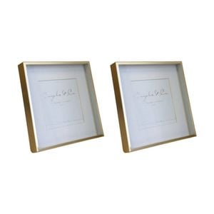 2PK SS Collective Matte Gold Finish Luxurious Square Photo Frame 4x4