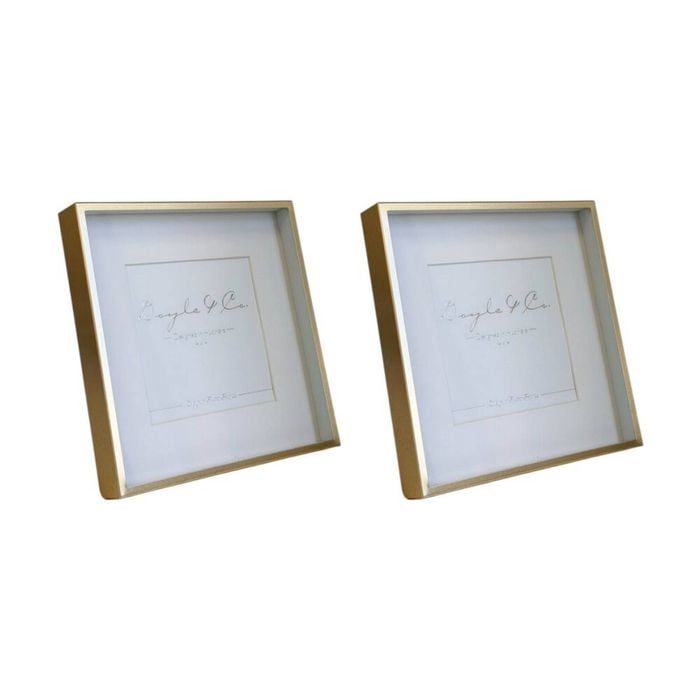 2PK SS Collective Matte Gold Finish Luxurious Square Photo Frame 4x4