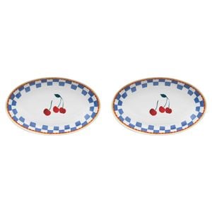 2PK Porto Valentina Porcelain Oval Serving Platter 32cm Cherry