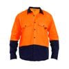 Tradie Mens Hi Vis Orange Long Sleeve Shirt Large