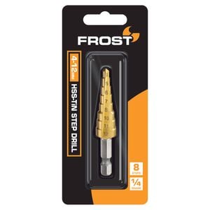 Frost 4-12mm 8 Steps HSS-TiN Step Drill