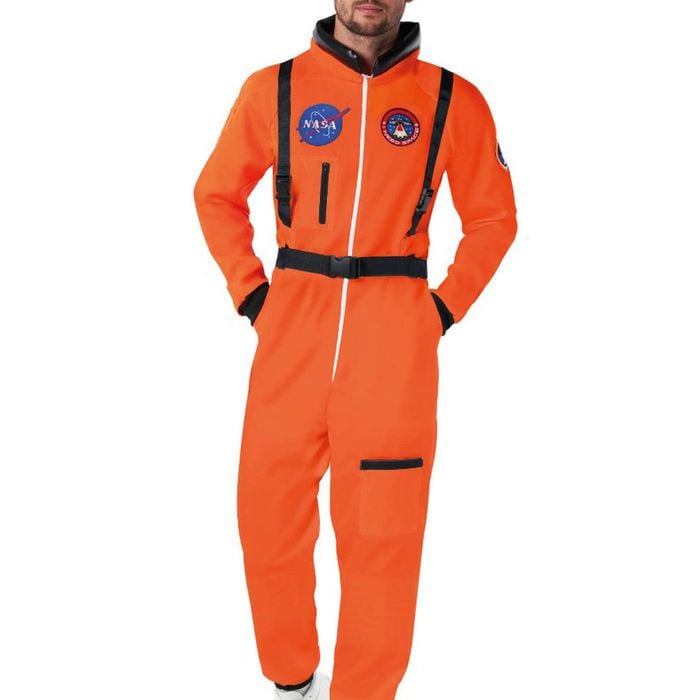 Plus Size Mens Orange Nasa Space Astronaut Costume - Xlarge