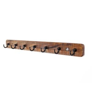 Adoored 7 Black Hook Rustic Board Key Rack