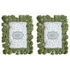 2PK Urban Resin/Wood Ginko Photo Picture Frame 4x6in 22x18cm Green