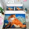 3D Animal Orange Fox 38 Bed Pillowcases Quilt Queen Size