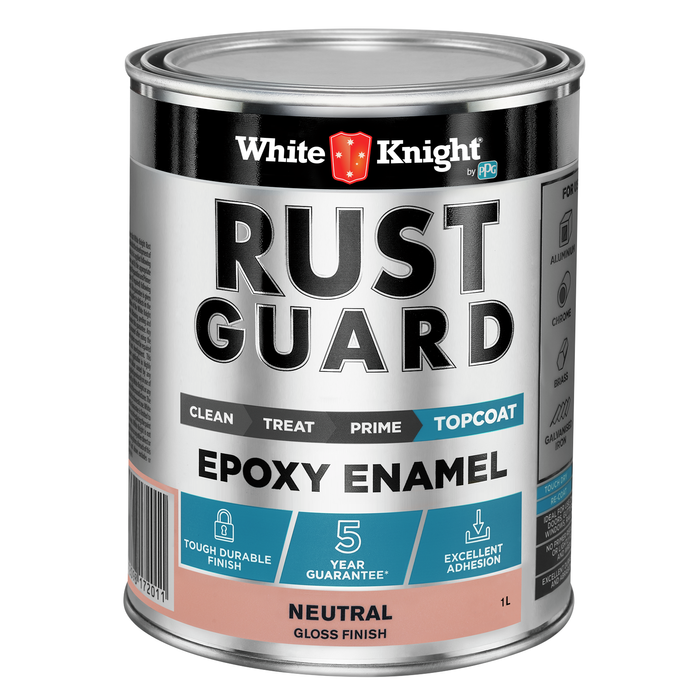 White Knight Rust Guard 1L Neutral Gloss Epoxy Enamel Paint
