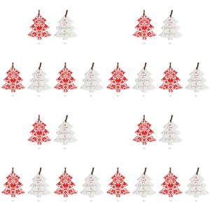 12PK LVD Tree Floral Home/Office Hanging X-mas Display Ornament Decor 8x9cm Red