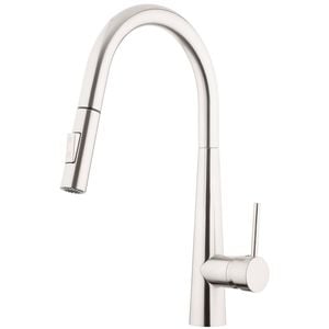 Foreno E-Steel Gooseneck Pulldown Sink Mixer Chrome - Chrome