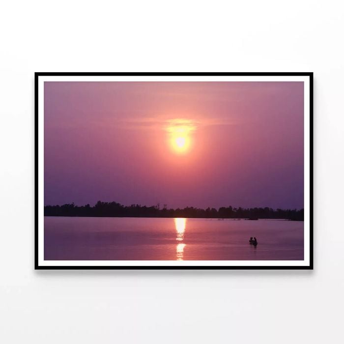 Lake Has an Orange Sky & Sunset  Print 100% Australian Made 90x60cm  (Poster)