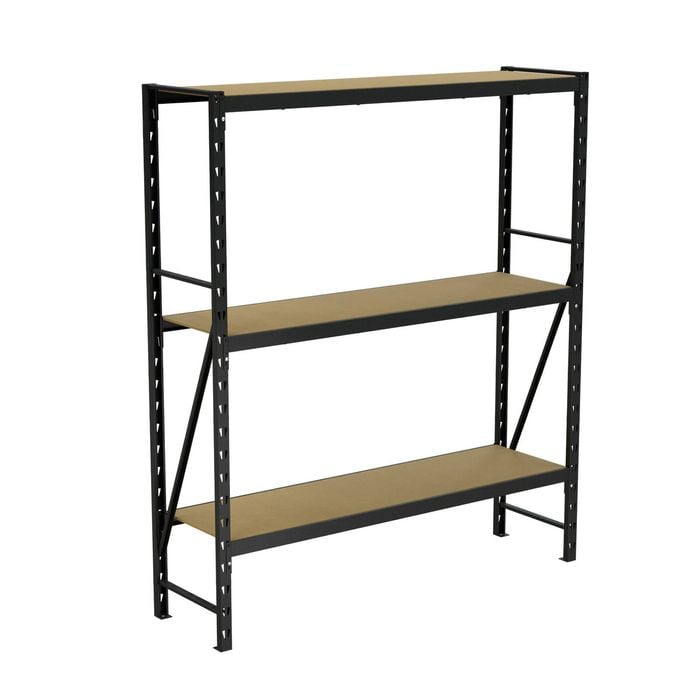 Rack It 600kg 1600 x 1831 x 430mm Black 3 MDF Shelf Starter Kit