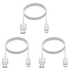 iWill 3 Pack 1m Data Transfer Charger Charging USB Type C Phone Tablet Cable Cord Bulk White