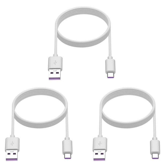 iWill 3 Pack 1m Data Transfer Charger Charging USB Type C Phone Tablet Cable Cord Bulk White