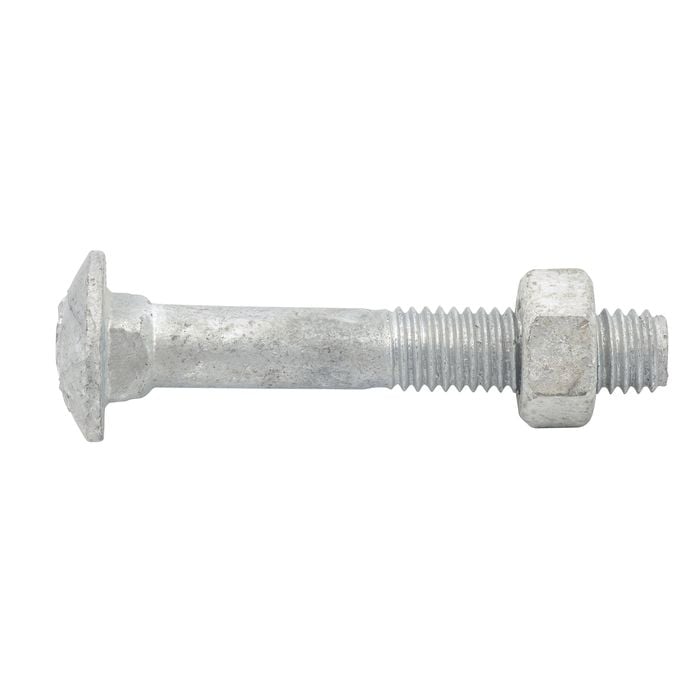 Zenith M8 x 50mm Hot Dipped Galvanised Cup Head Bolt And Nut - Each