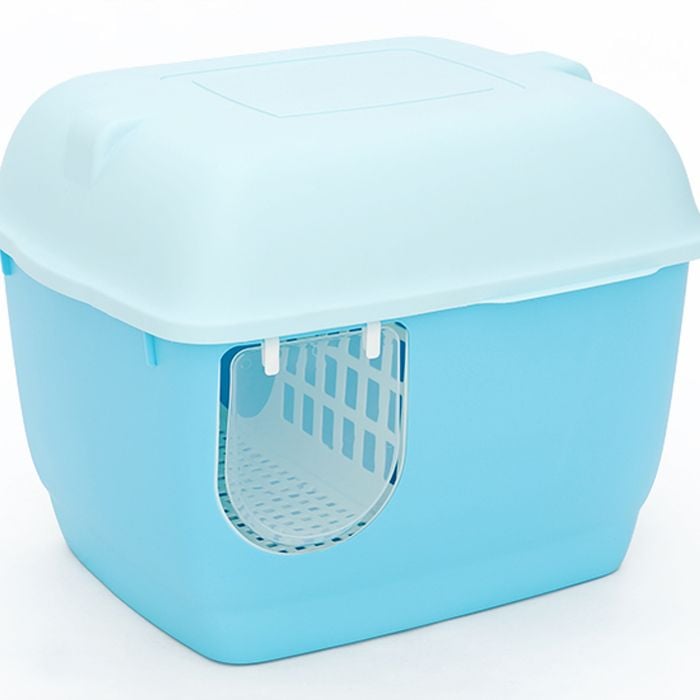 Yes4pets Xl Portable Hooded Cat Toilet Litter Box Tray House With Handle And Scoop Blue