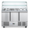 FED-X Three Door Salad Prep Fridge with Glass Top - XS903GC